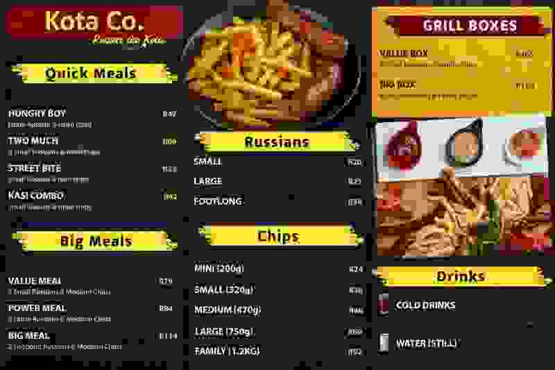 Kota Menu page 1